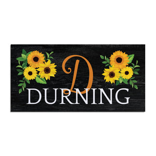 Sunflower Floral Personalized Narrow Doormat Insert