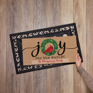 JOY to the World Personalized Narrow Doormat Insert