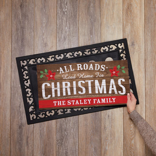 Roads Lead to Home Personalized Narrow Doormat Insert