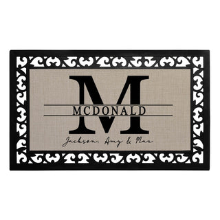 Our Family Ð 12x27 Inch Entry Mat  with Rubber Frame