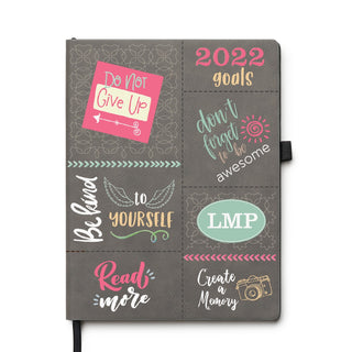 2022 Goals Personalized Iron Gray Leatherette Journal