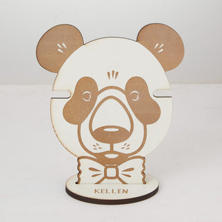 Boy Panda Personalized Wood Eyeglass Holder