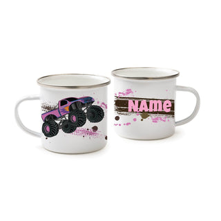 Pink Monster Truck Personalized Camp Mug - 11 oz.