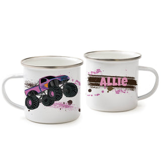 Pink Monster Truck Personalized Camp Mug - 11 oz.