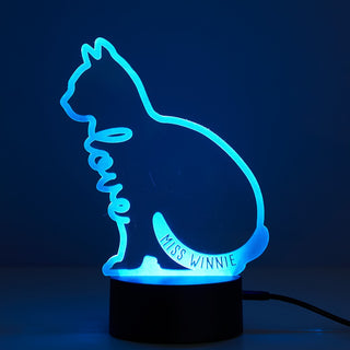 I Love My Cat Personalized Acrylic LED Night Light