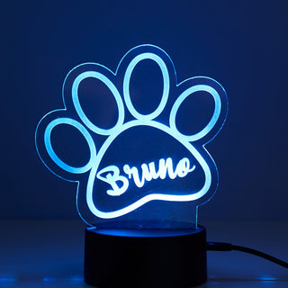 Paw Print Personalized Acrylic LED Night Light