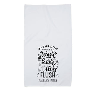 Family Bathroom Rules Personalized Bath Towel