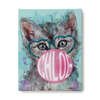 Bubble Gum Kitten Personalized 11x14 Canvas