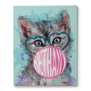 Bubble Gum Kitten Personalized 16x20 Canvas