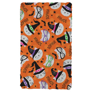 Halloween Cat Personalized Fuzzy Blanket