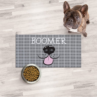 Dog nose plaid place mat with name 