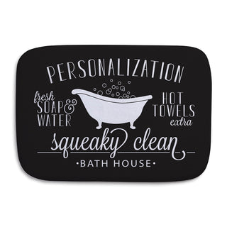 Squeaky Clean Personalized Black Bathmat