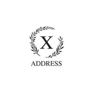 Wreath Initial with Address Black Mailbox Vinyl Decal