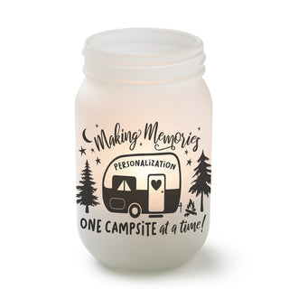 Making Memories Campsite Frosted Mason Jar Votive Holder