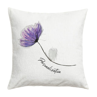 Write Your Own Purple Flower Personalized 17" Throw Pillow