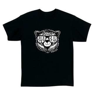 Papa Bear with Glasses Personalized Black T-Shirt