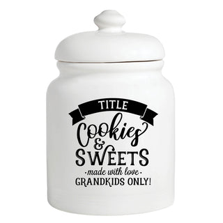 Grandma's Cookies & Sweets Personalized Cookie Jar