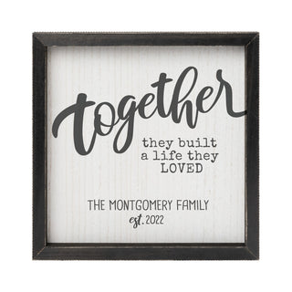 Together Personalized Black Framed Wood Art