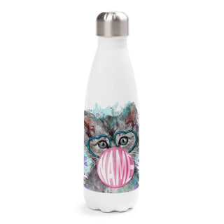 Bubble Gum Kitten Personalized Stainless Steel Water Bottle