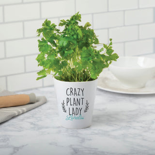 Crazy Plant Lady Personalized 12 oz Ceramic Flowerpot