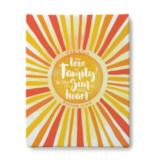 The Love of Family Sunburst Personalized 11x14 Canvas