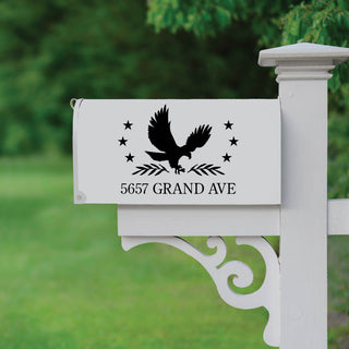 Eagle mailbox decal with address 