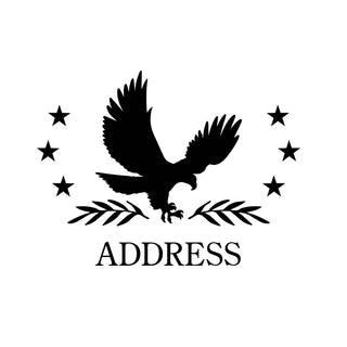 Eagle Address Personalized Black Vinyl Mailbox Decal