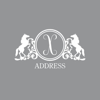 Equestrian Design Personalized White Vinyl Mailbox Decal