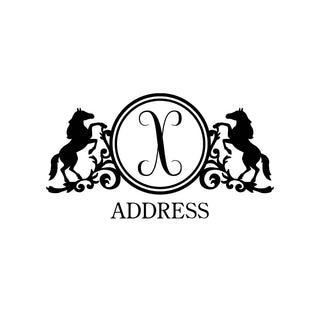 Equestrian Design Personalized Black Vinyl Mailbox Decal