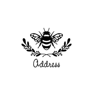 Laurel Wreath Bumble Bee Black Vinyl Mailbox Decal