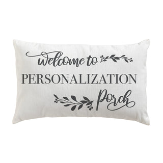 Welcome To Our Porch Personalized Lumbar Throw Pillow