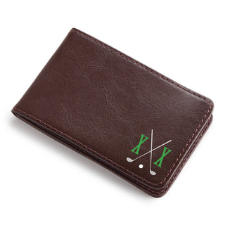 Initial Golf Clubs Personalized Billfold Case With Money Clip