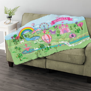 My Princess Playland Personalized Fuzzy Throw Blanket