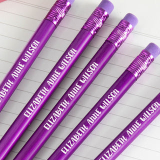 Your Message Personalized Gemstone Purple Pencil - Set of 6