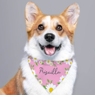 Daisy Pattern Personalized Pet Bandana