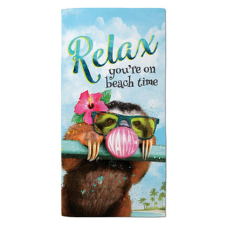 Relax??loth with Bubble Gum Name Velour Beach Towel