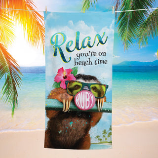 Relax??loth with Bubble Gum Name Velour Beach Towel