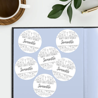 Read it floral cross sticker set 