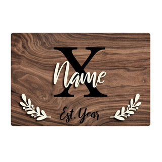 3D Layered Personalized Walnut Wood Plaque