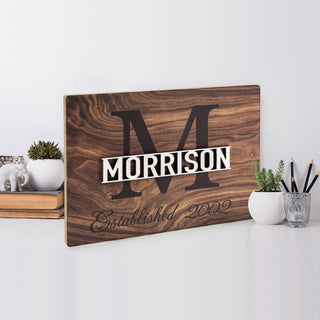 3D Layered Name Personalized Walnut Wood Plaque