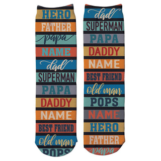 Dad Words Personalized Adult Crew Socks