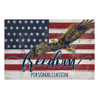 American Flag Freedom Eagle Personalized Thin Doormat