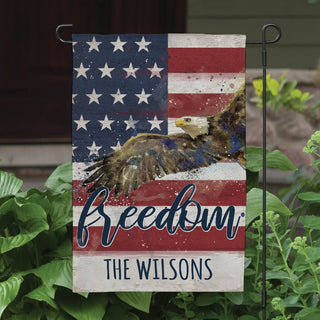 American Flag Freedom Eagle Personalized Garden Flag