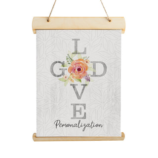 Love God Personalized Hanging Canvas Banner