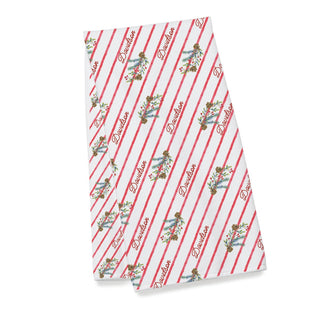 Holiday stripe with floral bath towel and name