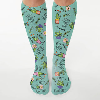 Crazy Plant Lady Personalized Adult Tube Socks