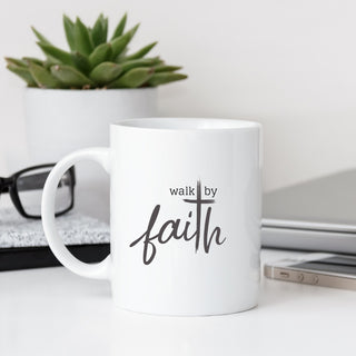 Walk by Faith White Coffee Mug - 11 oz.