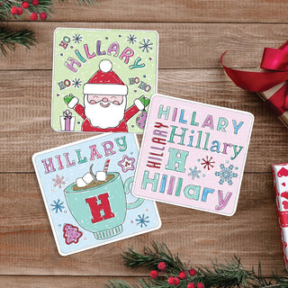 DIY kids holiday sticker set of 12