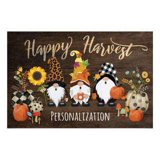 Happy Harvest Gnome Personalized Standard Doormat