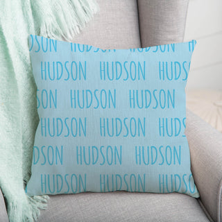 My name 14x14 throw pillow in blue